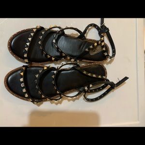 8 1/2 black stud sandals